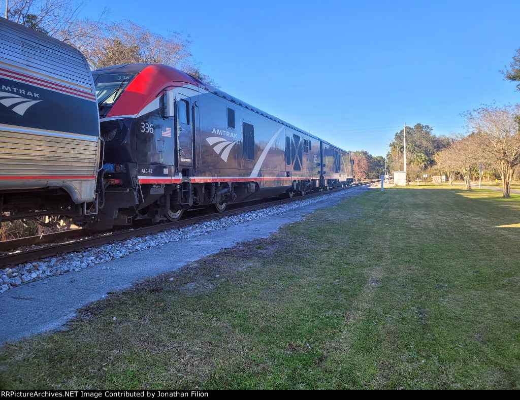 New ALC-42's lead the Amtrak Sliver Metor through Palatka, FL 